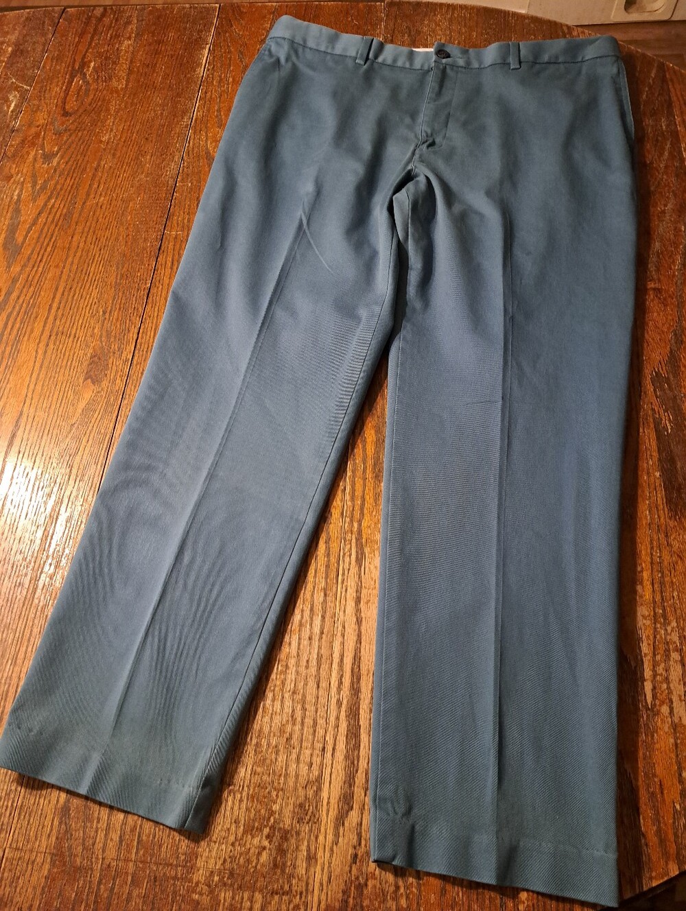 38x29 Savane Blue Flat Front Pants Trousers Slacks Pockets Comfort Waist